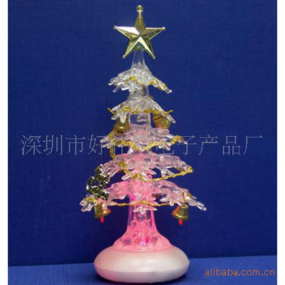 【供应USB七彩水晶圣诞树,圣诞发光礼品(图)】价格,厂家,图片,USB HUB/分线器,深圳市好礼来电子产品厂-